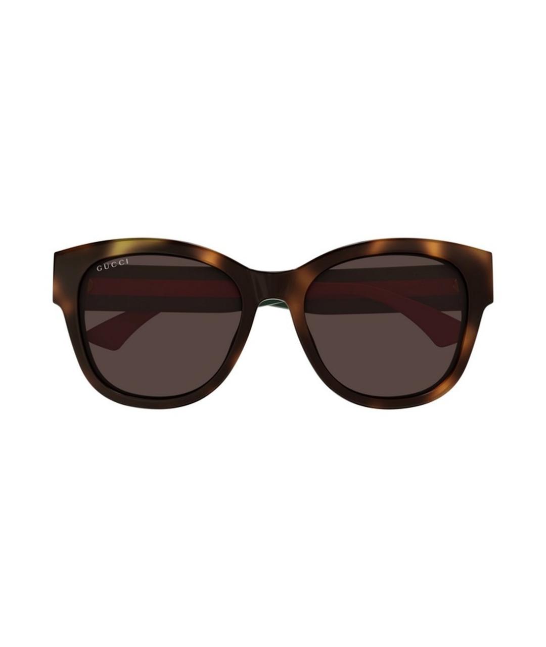 GUCCI Коричневые пластиковые солнцезащитные очки, фото 2