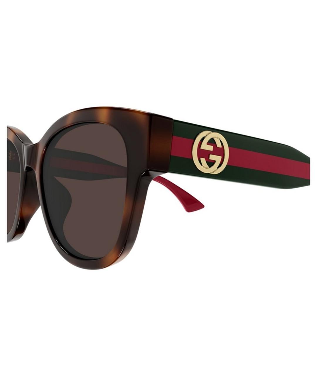 GUCCI Коричневые пластиковые солнцезащитные очки, фото 3