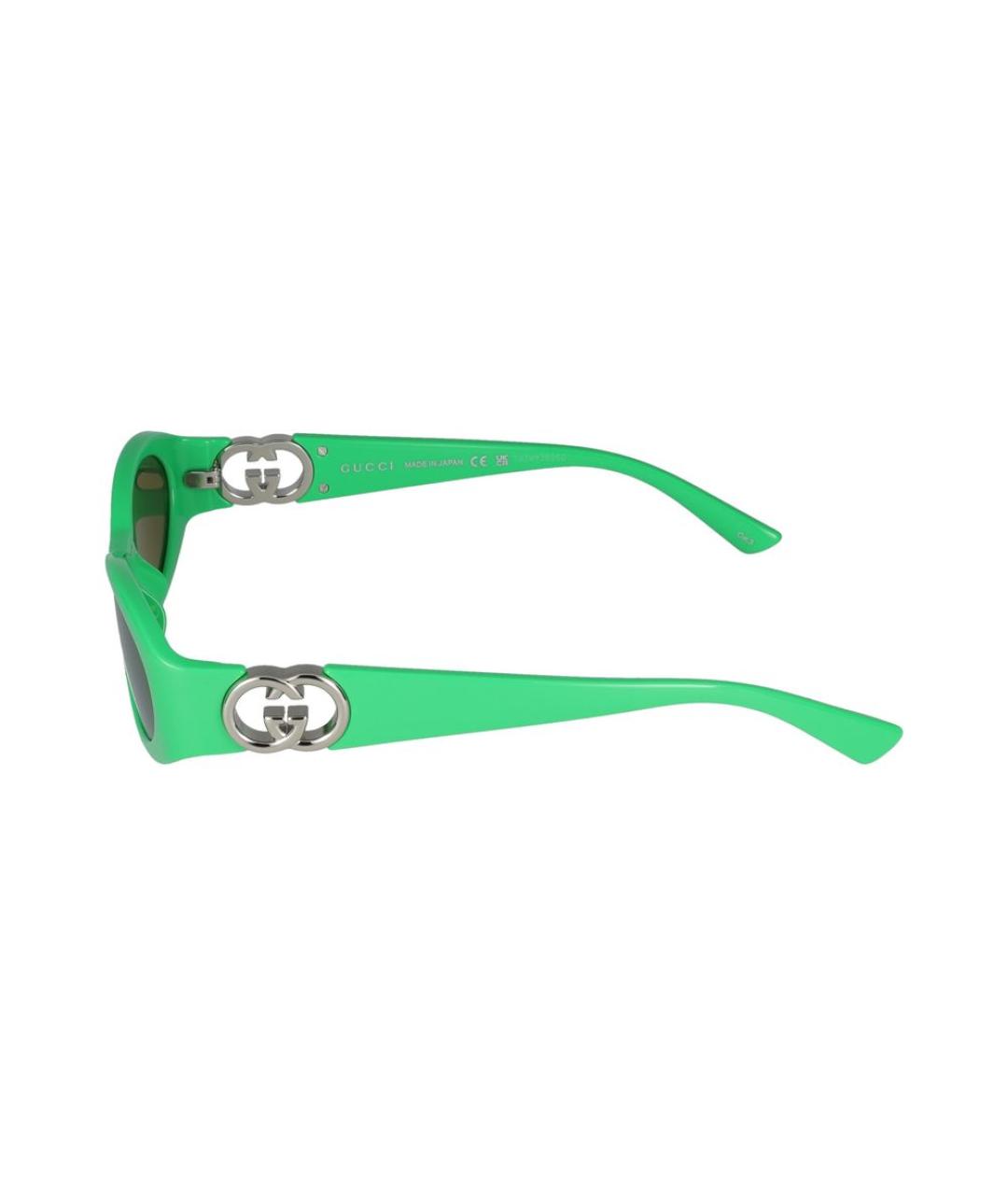 GUCCI Зеленые пластиковые солнцезащитные очки, фото 3