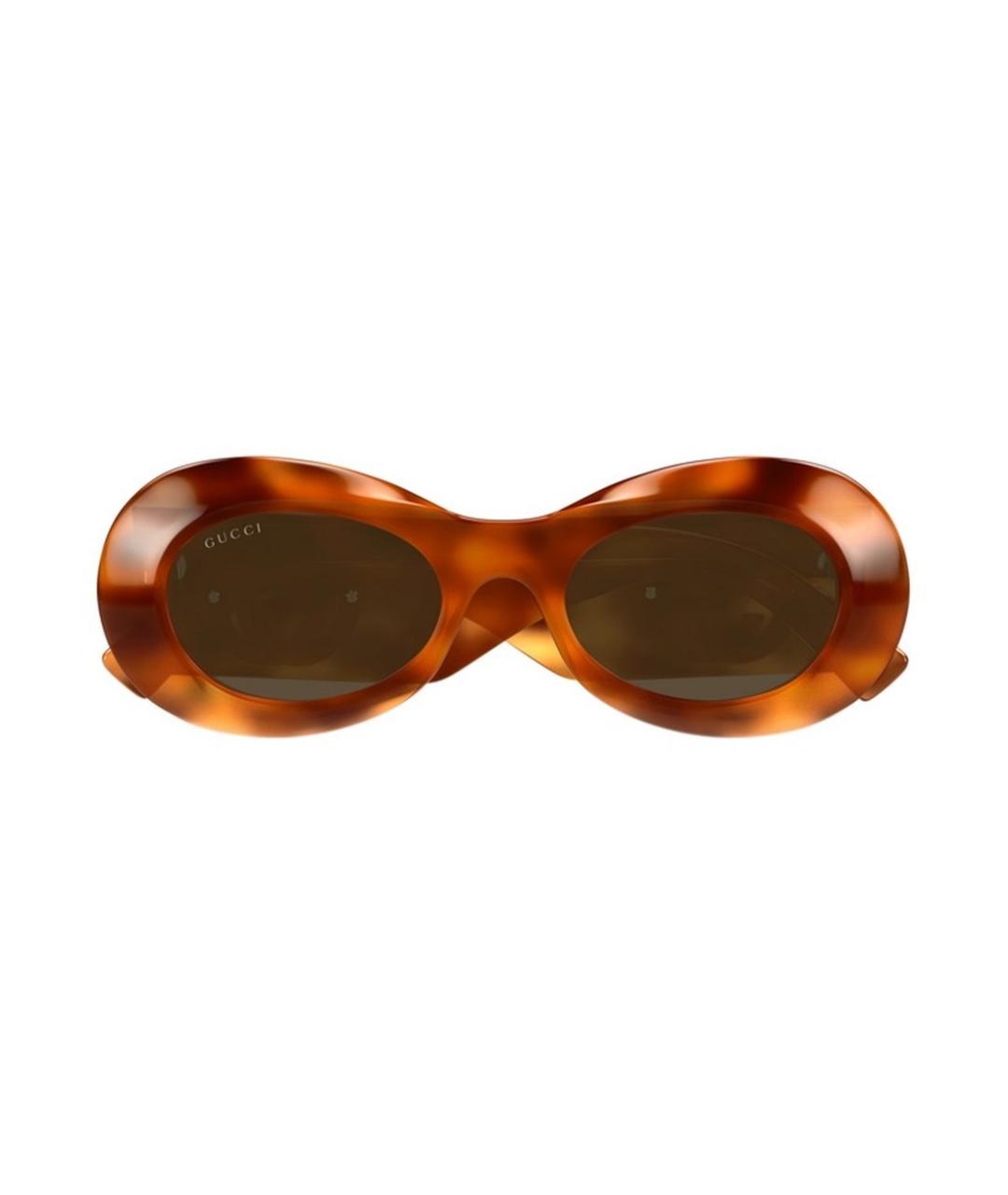 GUCCI Коричневые пластиковые солнцезащитные очки, фото 2