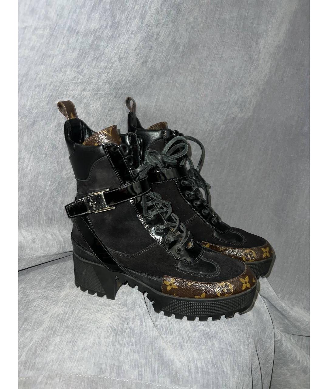 LOUIS VUITTON Черные замшевые ботинки, фото 5