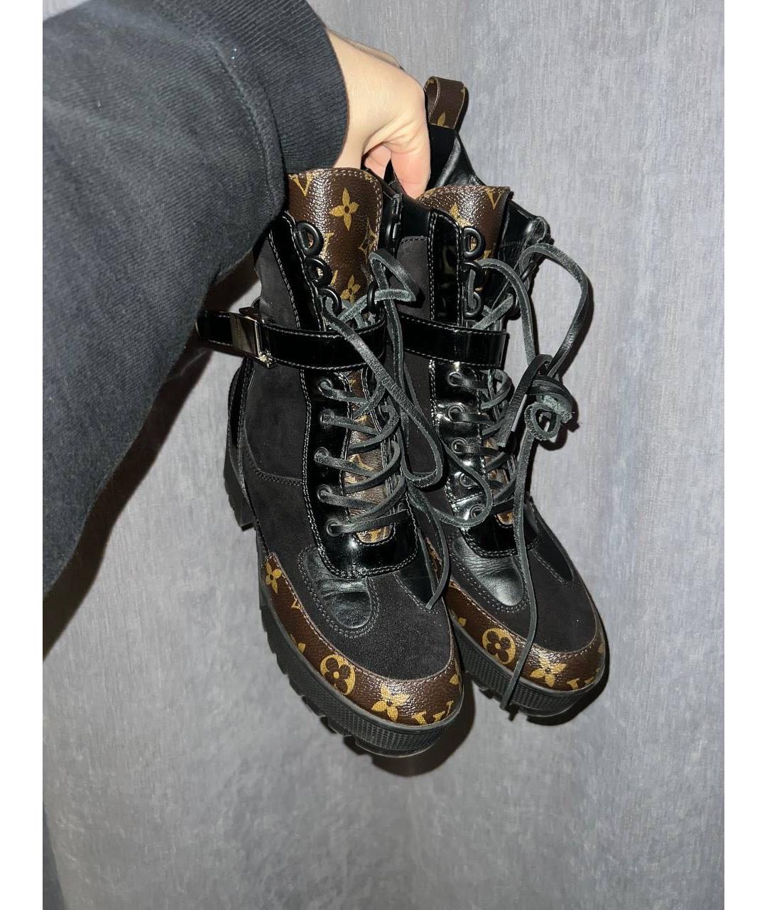 LOUIS VUITTON Черные замшевые ботинки, фото 4