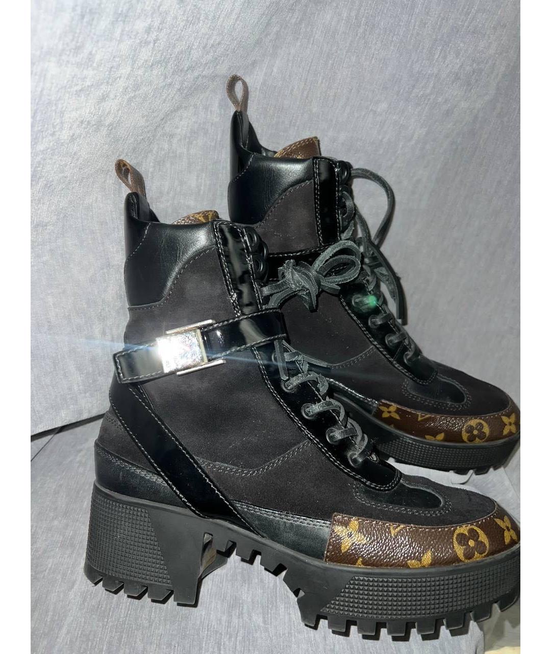 LOUIS VUITTON Черные замшевые ботинки, фото 3