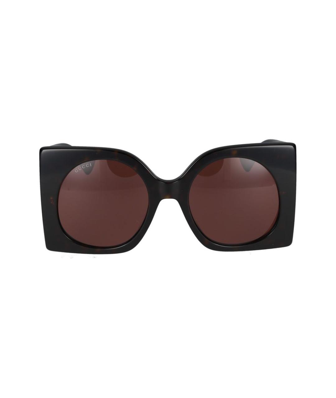 GUCCI Коричневые пластиковые солнцезащитные очки, фото 2