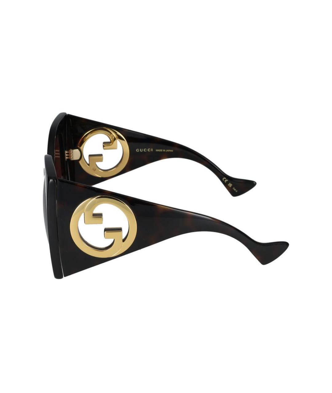 GUCCI Коричневые пластиковые солнцезащитные очки, фото 3