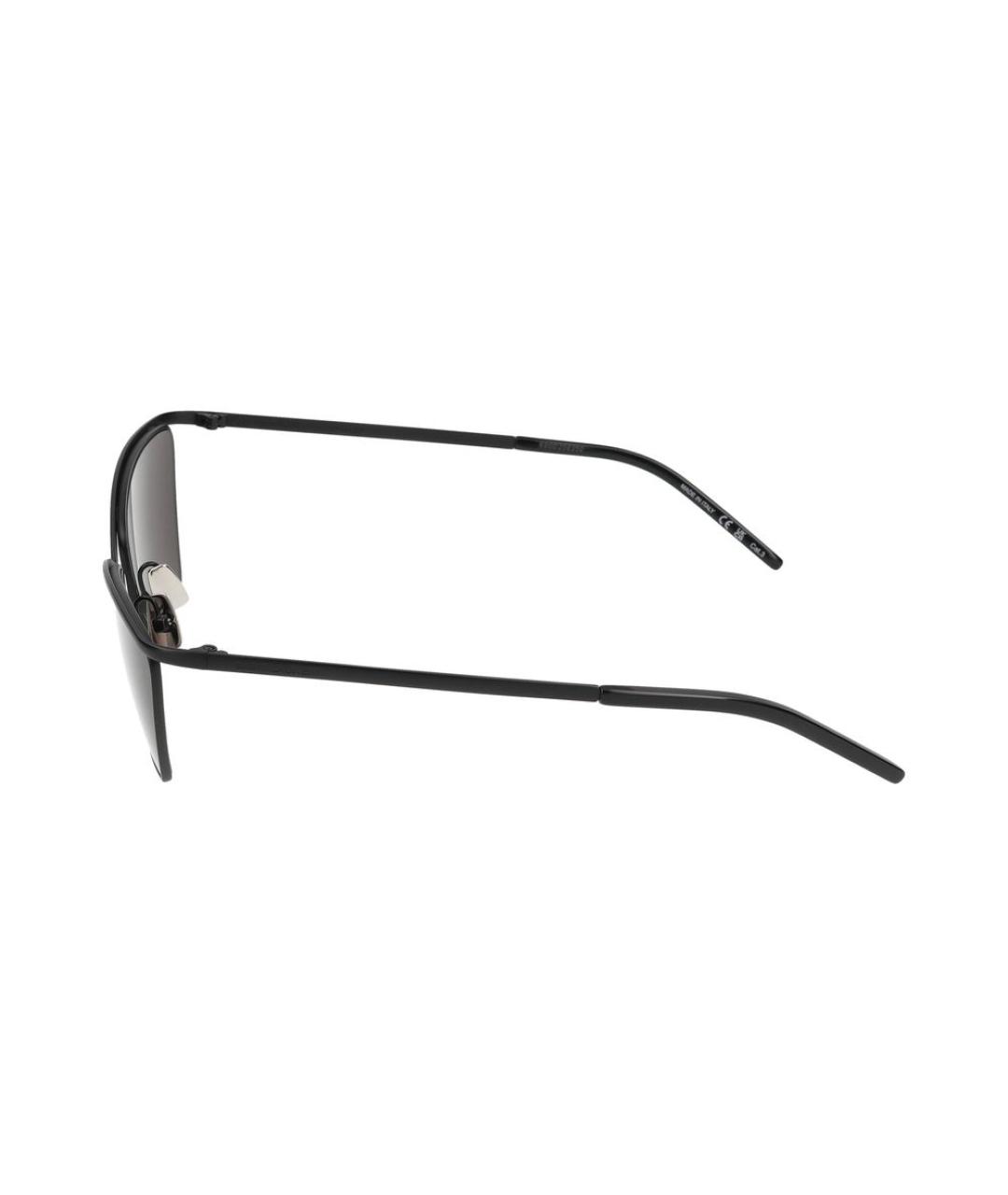 SAINT LAURENT Черные металлические солнцезащитные очки, фото 5