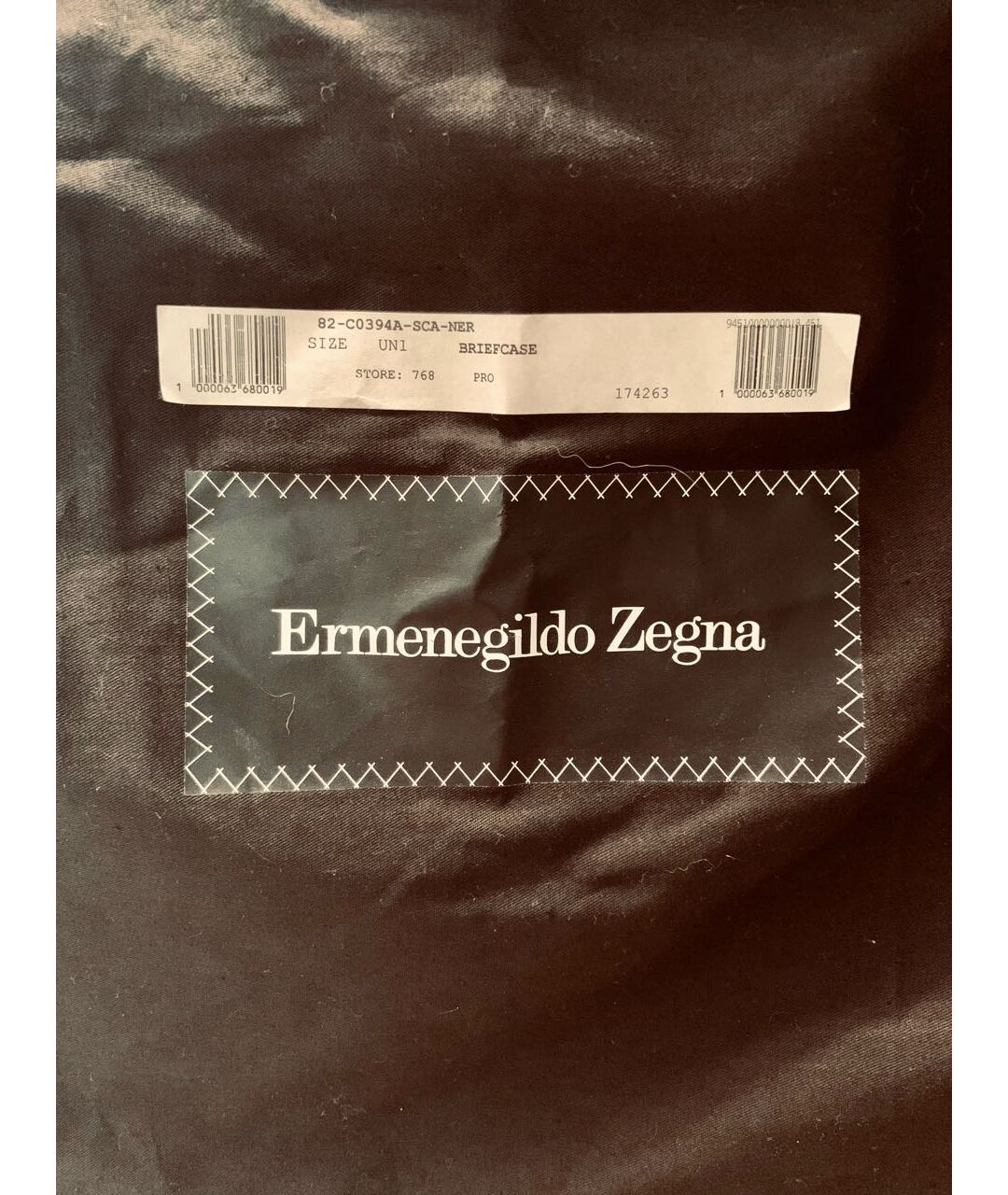 ERMENEGILDO ZEGNA Черный кожаный портфель, фото 8