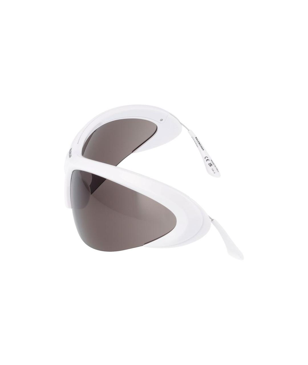 BALENCIAGA Белые пластиковые солнцезащитные очки, фото 3