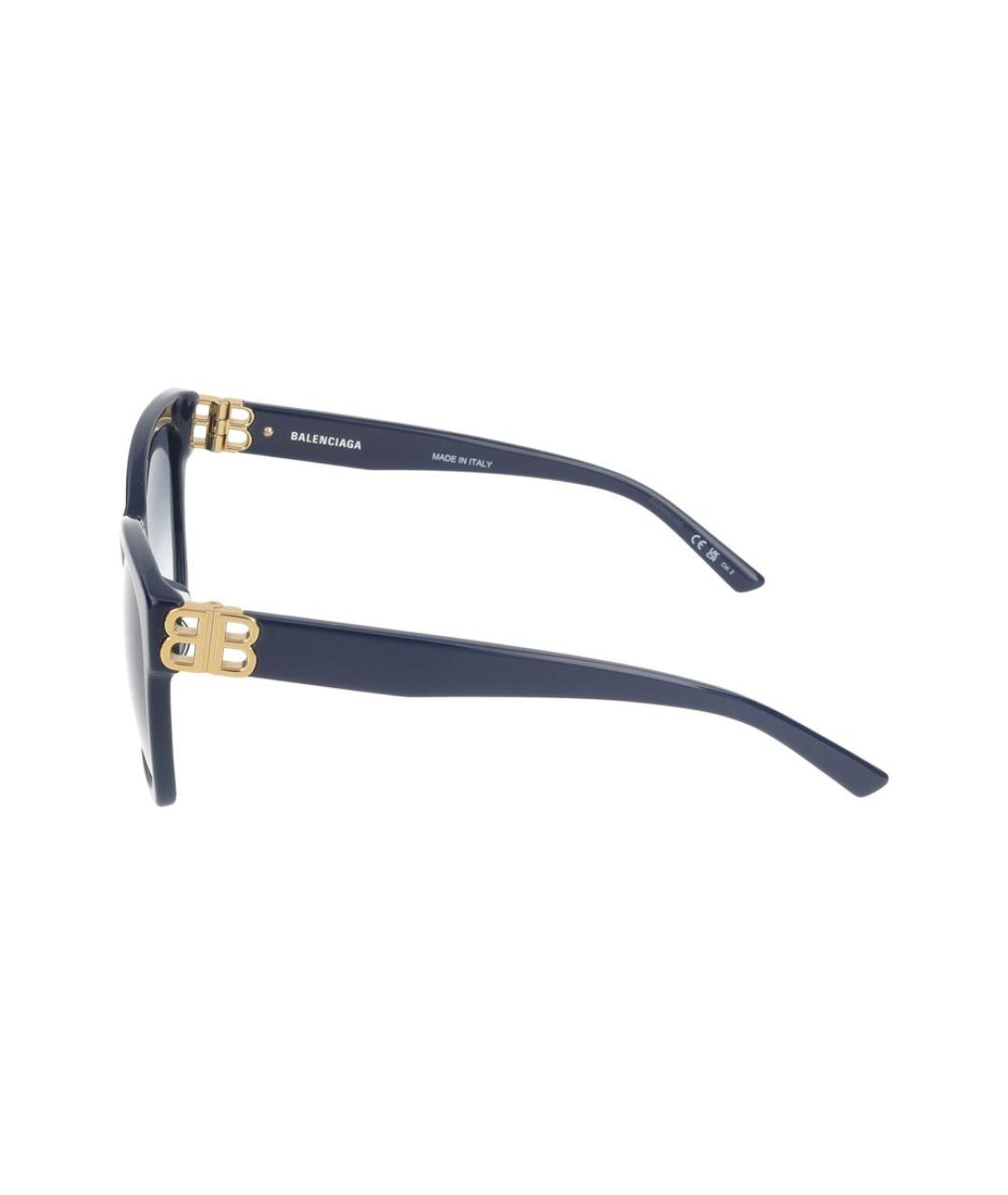 BALENCIAGA Синие пластиковые солнцезащитные очки, фото 3