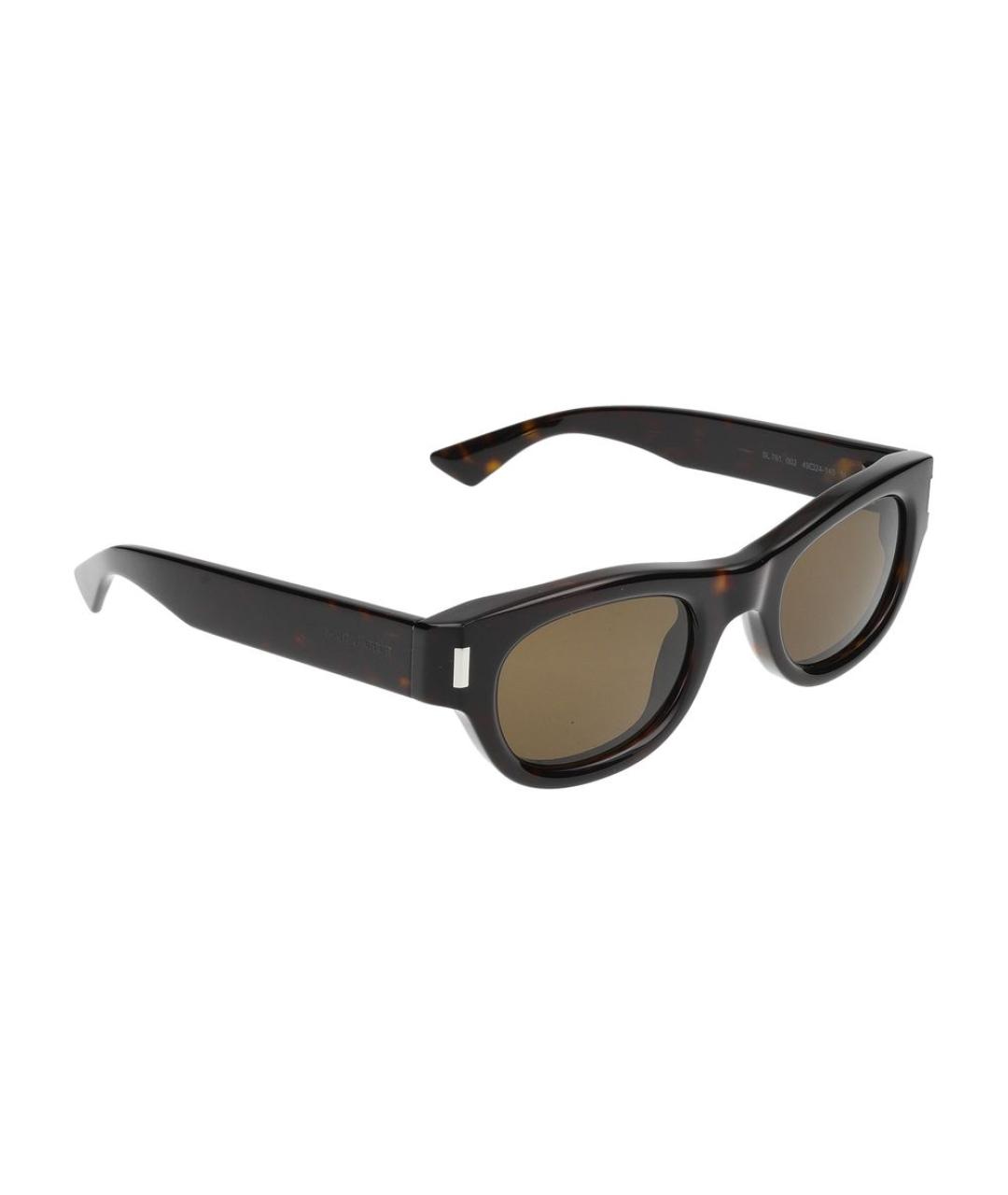 SAINT LAURENT Коричневые солнцезащитные очки, фото 4