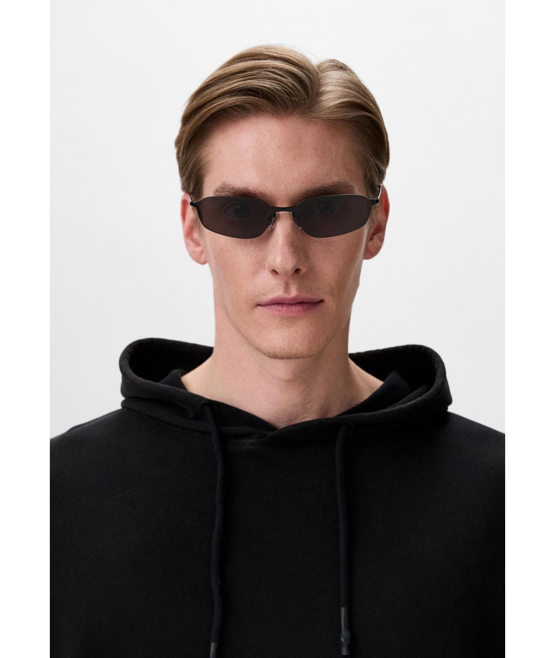 BALENCIAGA Черные металлические солнцезащитные очки, фото 5