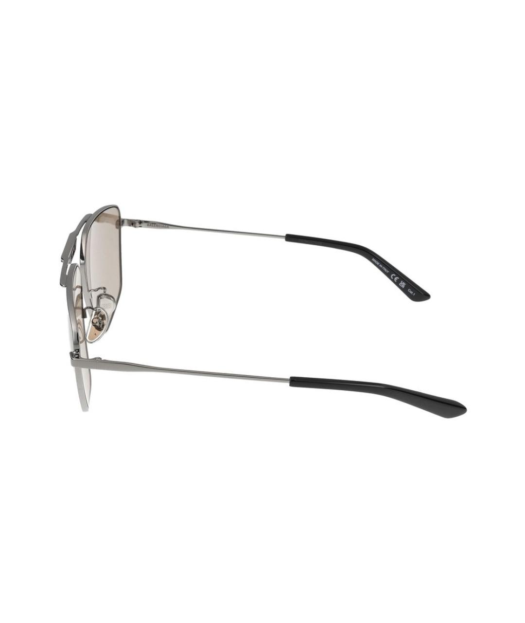 BALENCIAGA Черные металлические солнцезащитные очки, фото 5