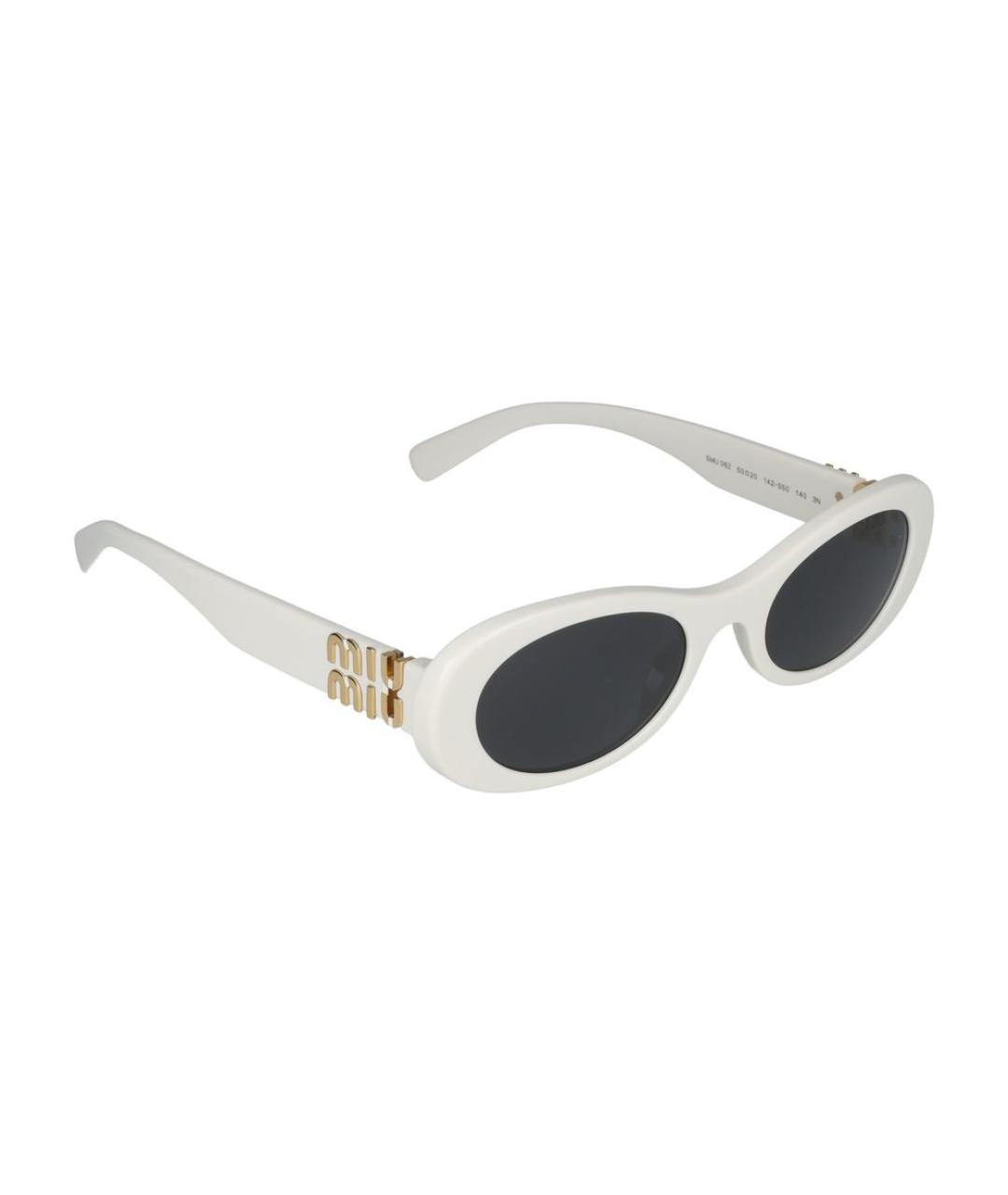 MIU MIU Белые пластиковые солнцезащитные очки, фото 4