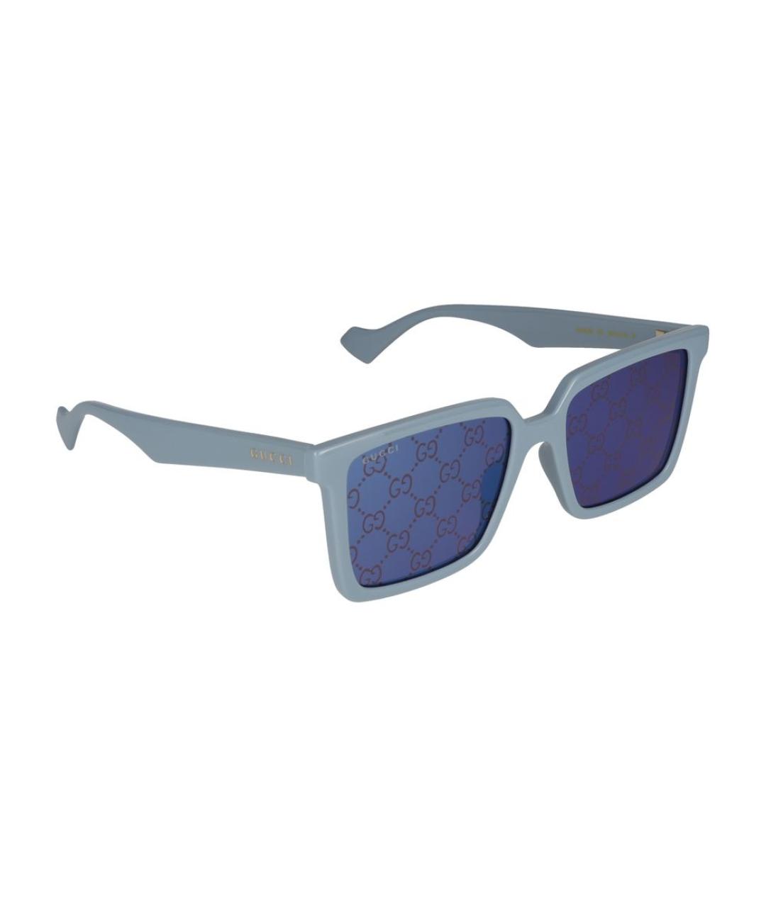 GUCCI Голубые пластиковые солнцезащитные очки, фото 4