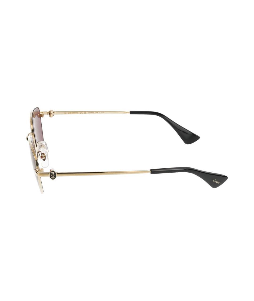 CARTIER Золотые металлические солнцезащитные очки, фото 3