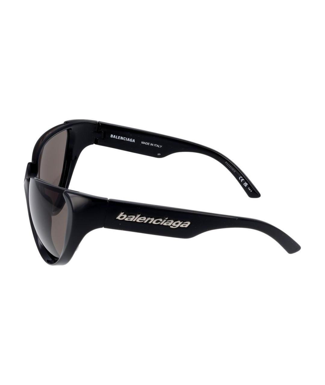 BALENCIAGA Черные пластиковые солнцезащитные очки, фото 3