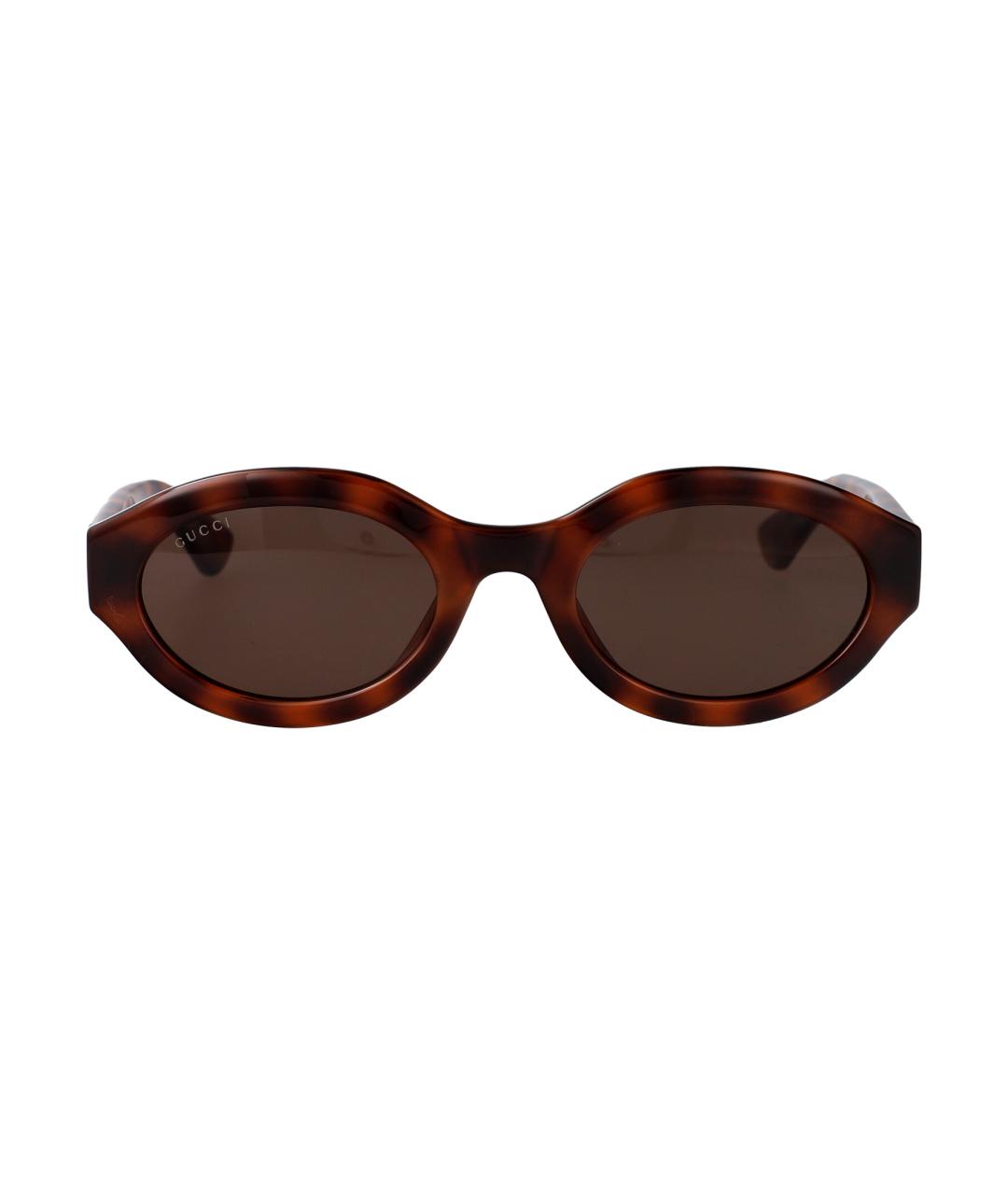 GUCCI Коричневые пластиковые солнцезащитные очки, фото 2