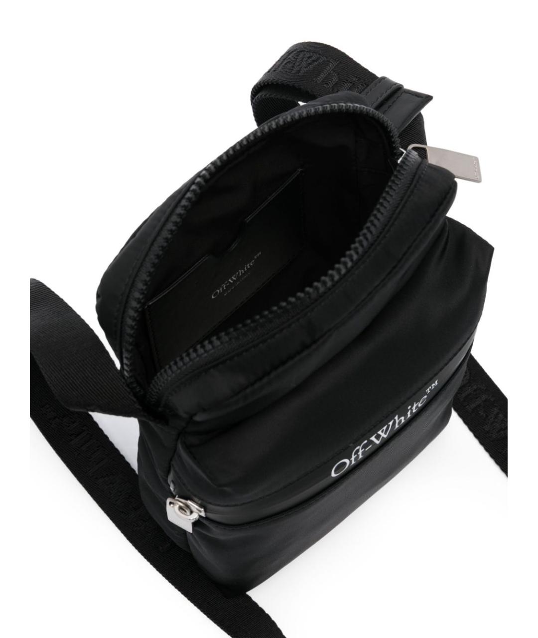 OFF-WHITE Черная синтетическая сумка на плечо, фото 5