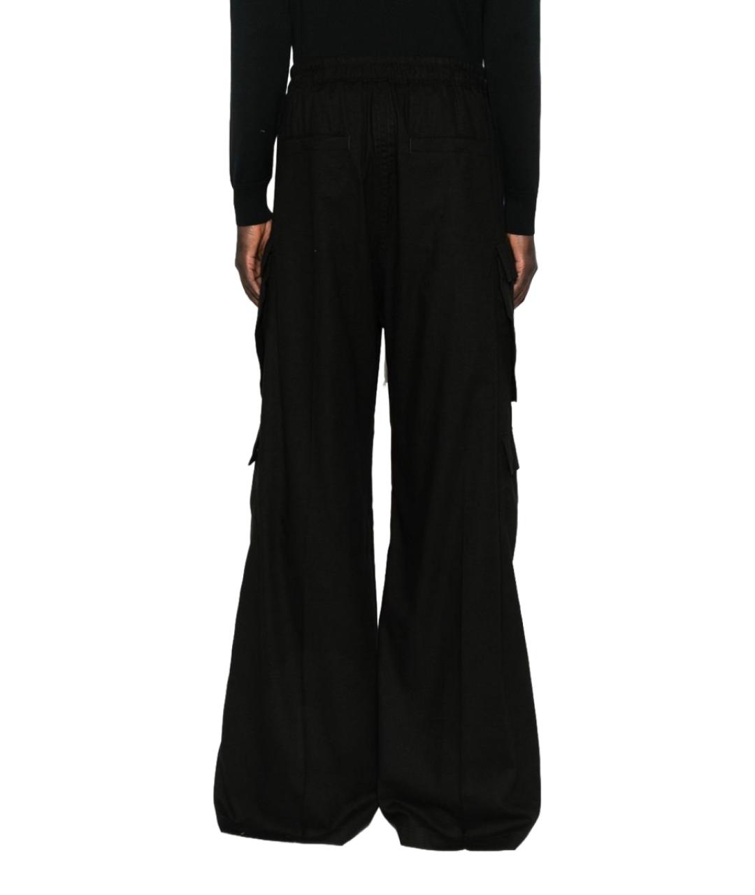 RICK OWENS Черные хлопковые повседневные брюки, фото 3