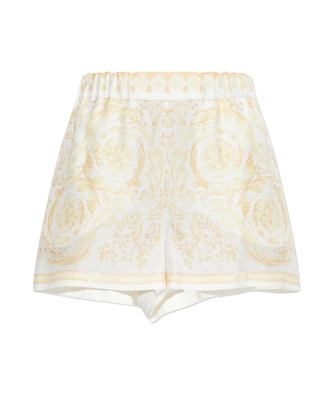 VERSACE Белые шелковые шорты, фото 1