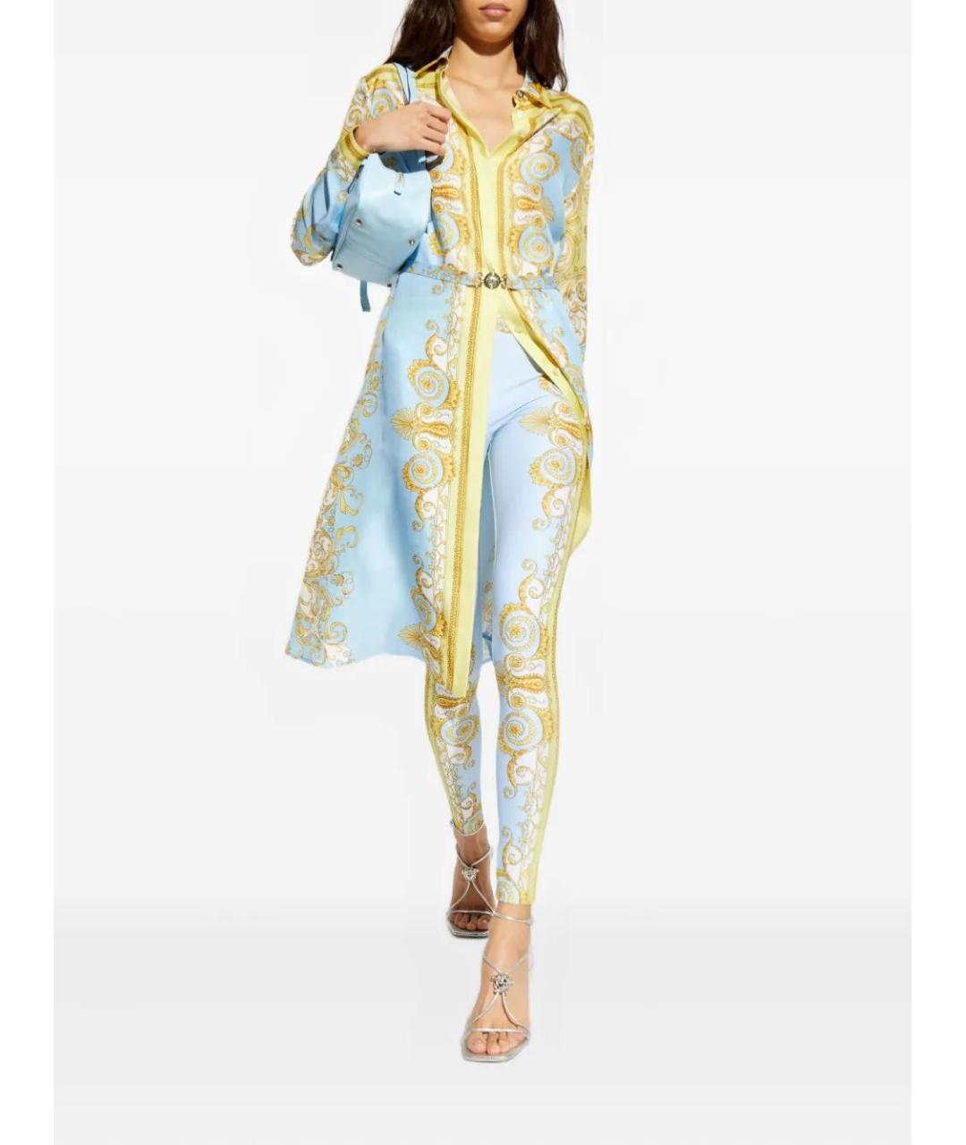 VERSACE Синие полиамидовые леггинсы и велосипедки, фото 2