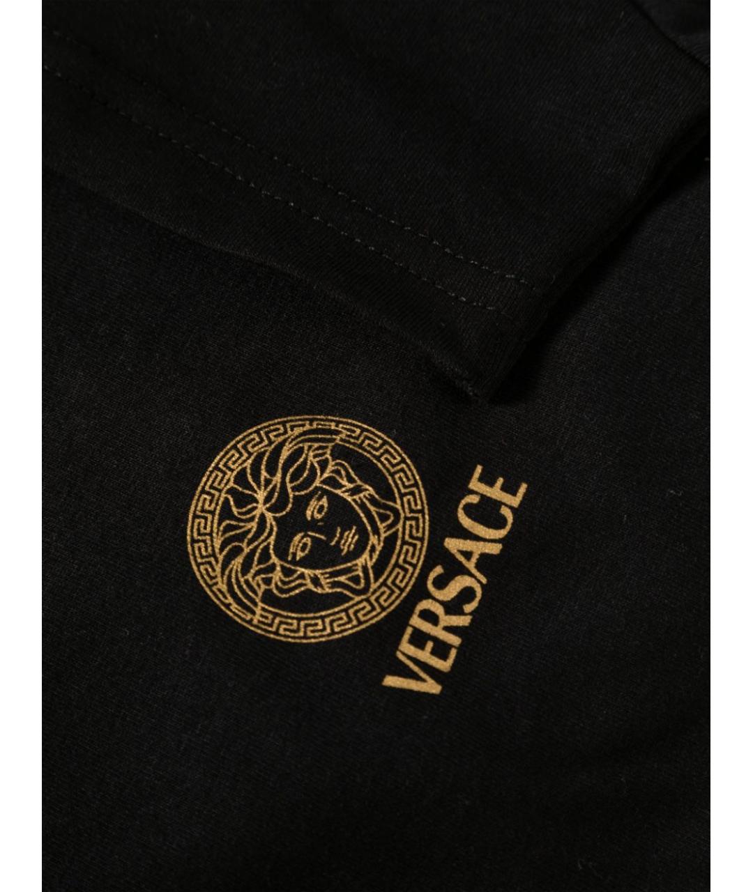 VERSACE Черная хлопковая футболка, фото 3