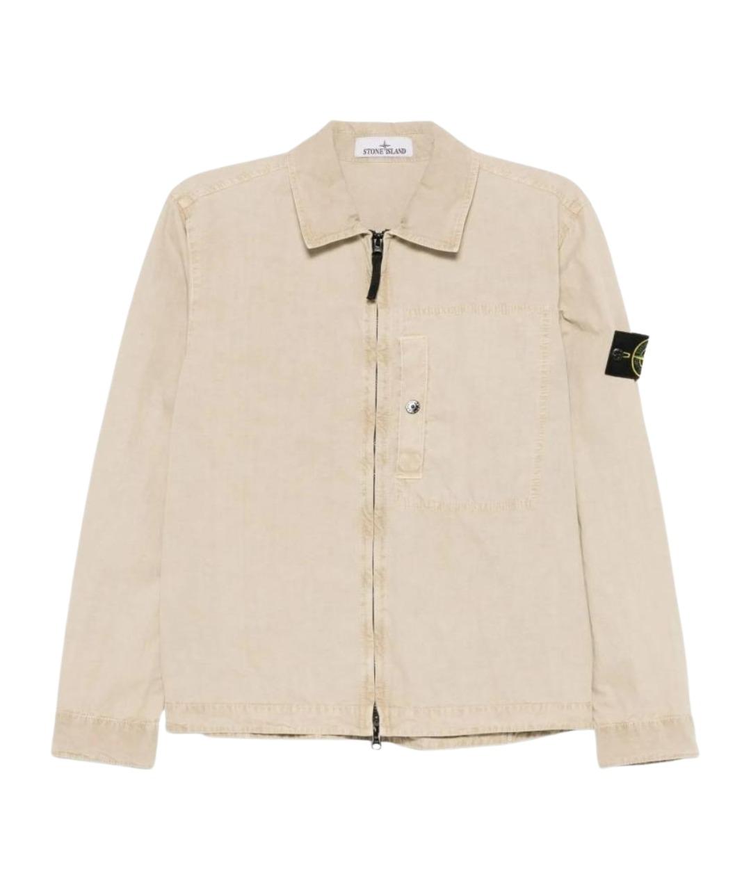 STONE ISLAND Бежевая хлопковая куртка, фото 1