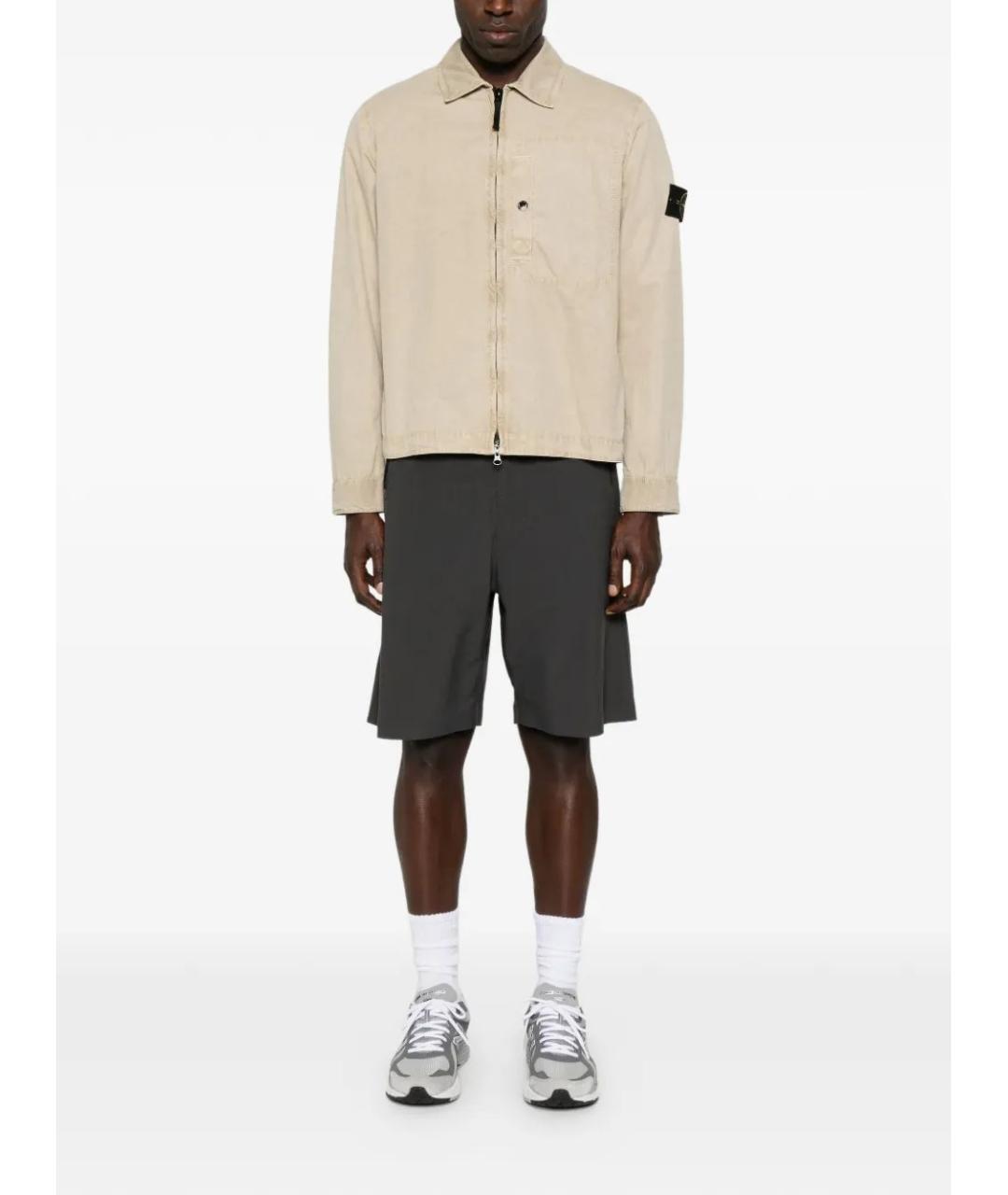 STONE ISLAND Бежевая хлопковая куртка, фото 2