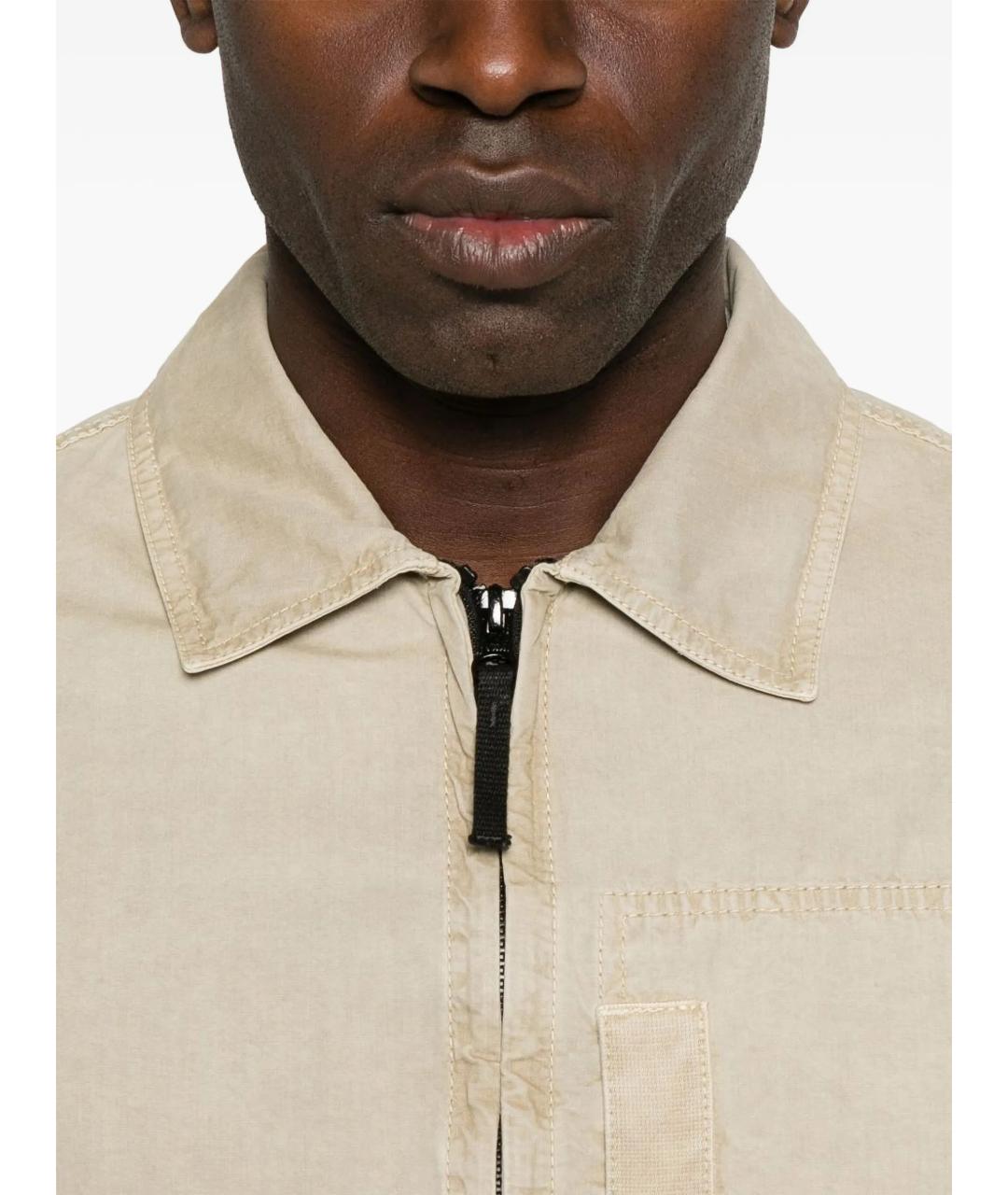 STONE ISLAND Бежевая хлопковая куртка, фото 5
