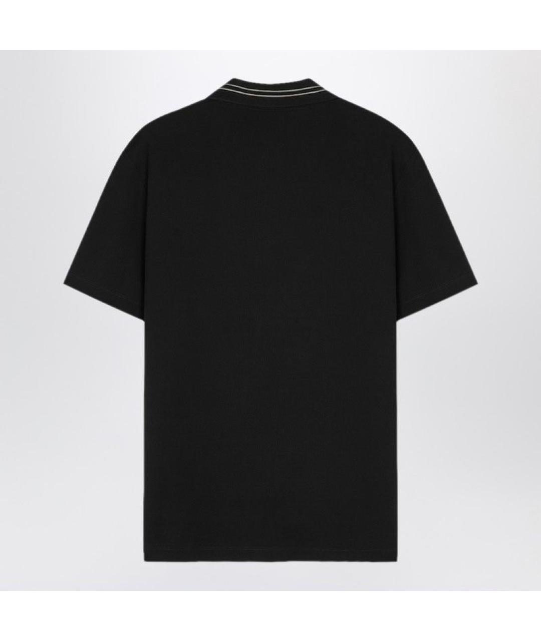 VERSACE Черное хлопковое поло с коротким рукавом, фото 2