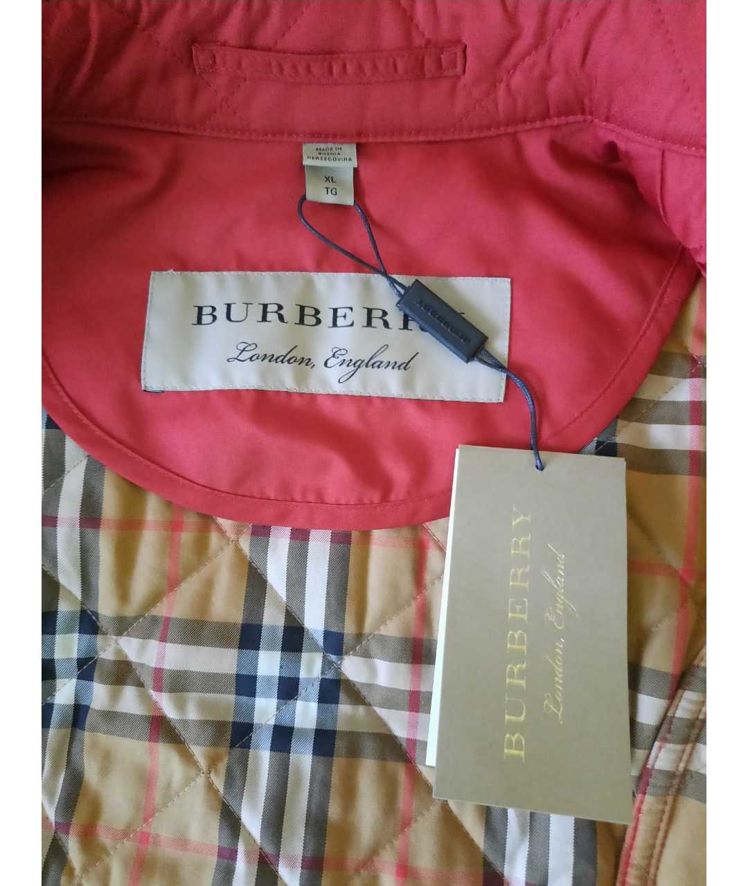 BURBERRY Красная полиэстеровая куртка, фото 4