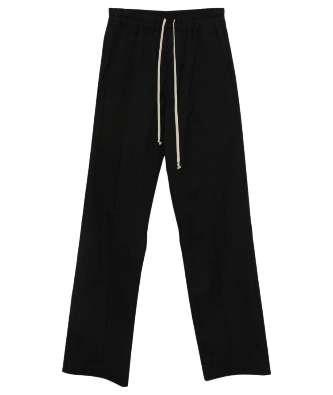 RICK OWENS Черные хлопковые повседневные брюки, фото 1