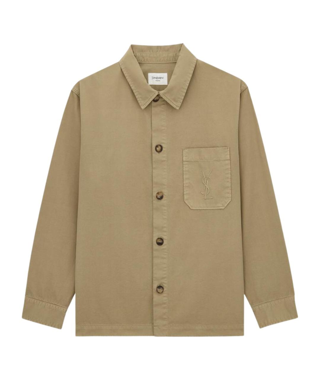 SAINT LAURENT Бежевая хлопковая куртка, фото 1