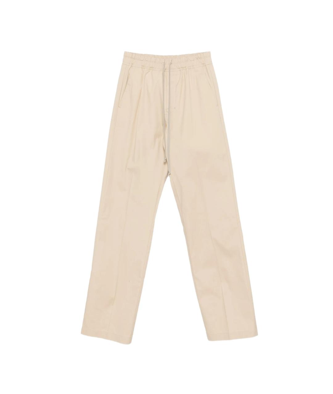 RICK OWENS Бежевые хлопковые повседневные брюки, фото 1