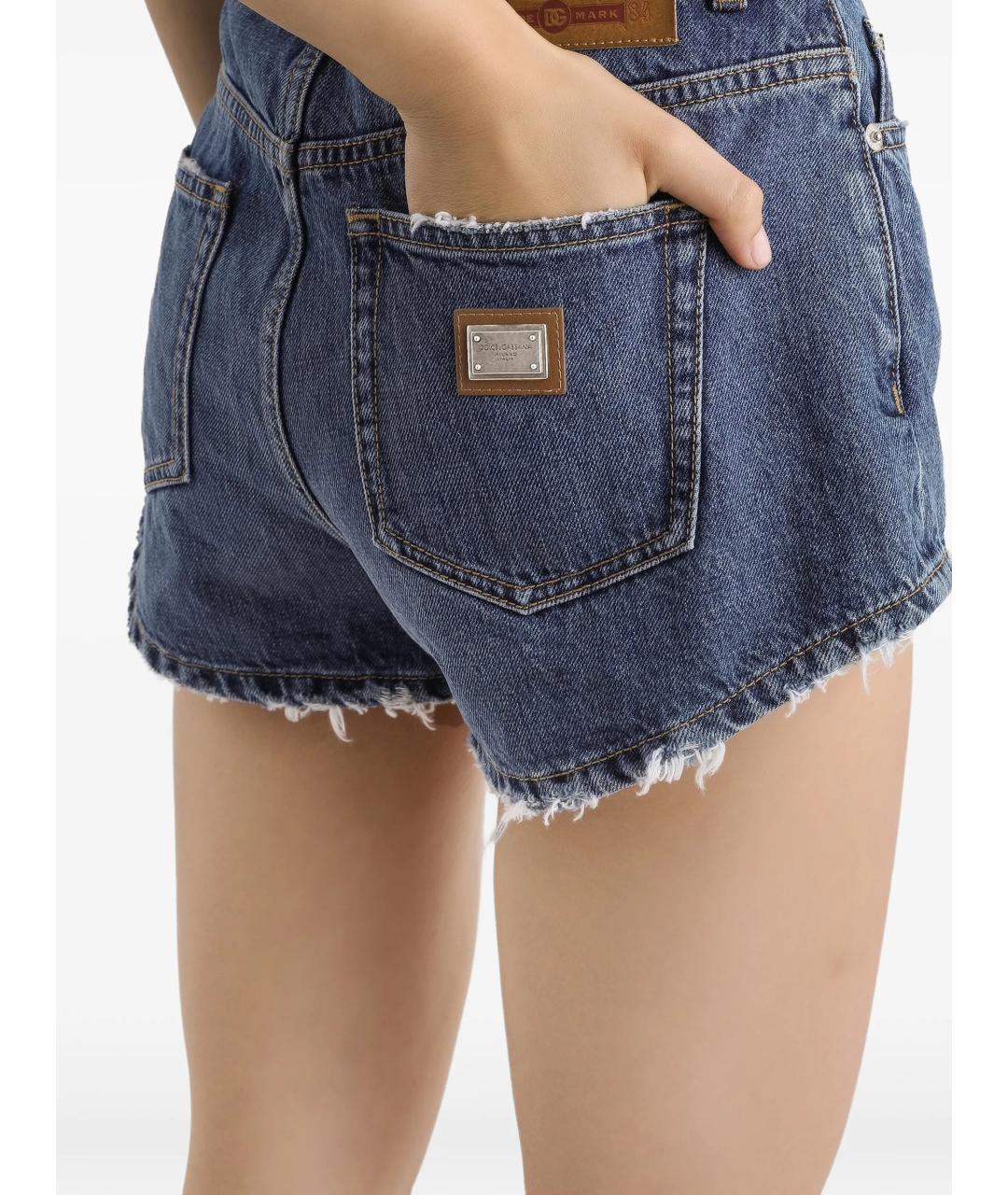 DOLCE&GABBANA Синие хлопковые шорты, фото 5