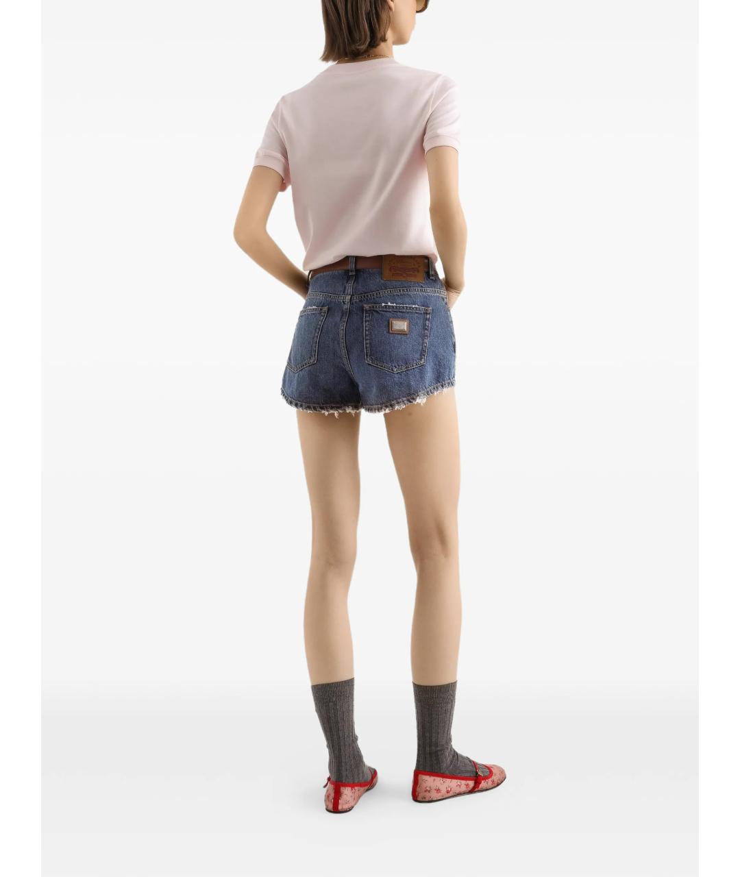 DOLCE&GABBANA Синие хлопковые шорты, фото 3