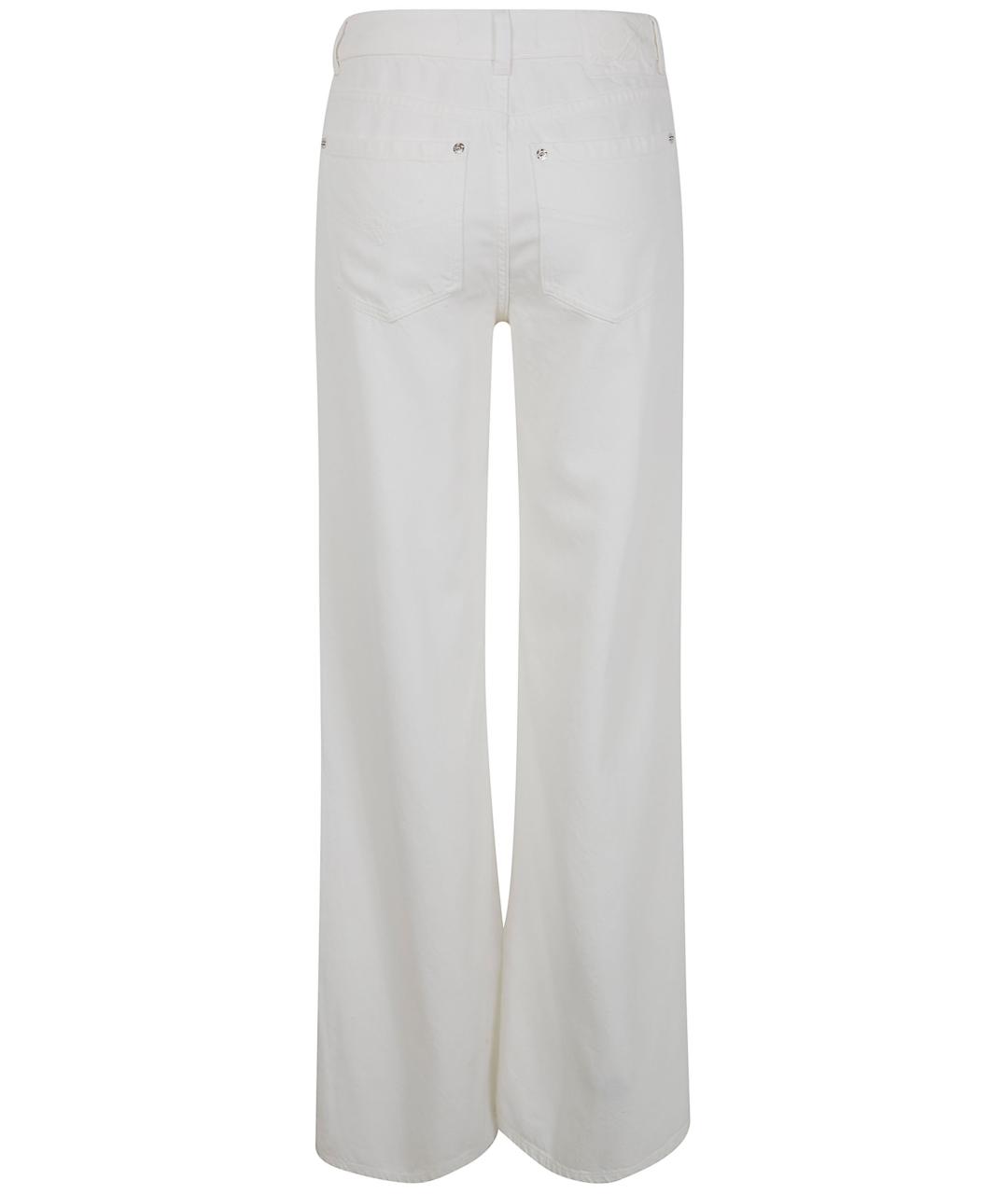 BLUMARINE Белые хлопковые прямые джинсы, фото 2