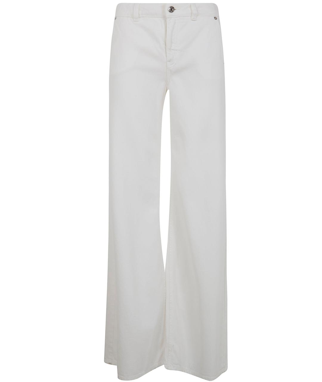 BLUMARINE Белые хлопковые прямые джинсы, фото 1