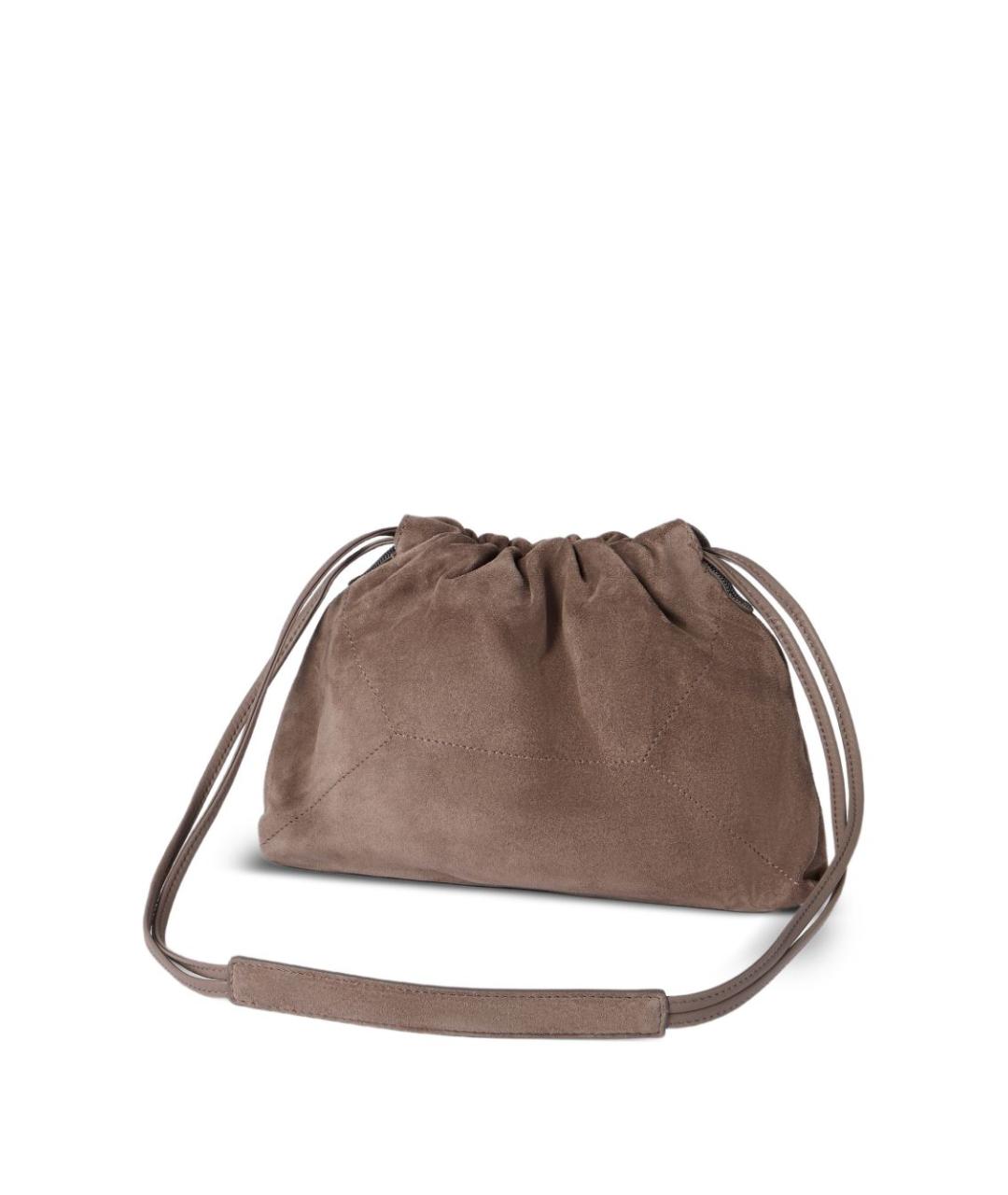 BRUNELLO CUCINELLI Коричневая кожаная сумка через плечо, фото 3