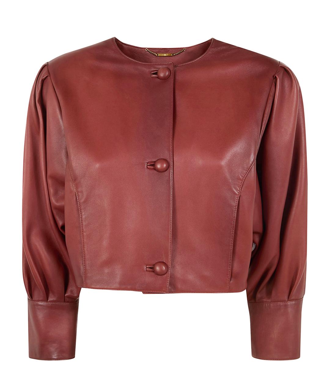 CHLOE Коричневая кожаная куртка, фото 5