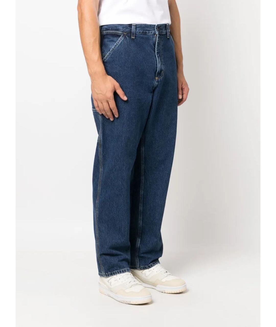 CARHARTT WIP Синие хлопковые прямые джинсы, фото 4