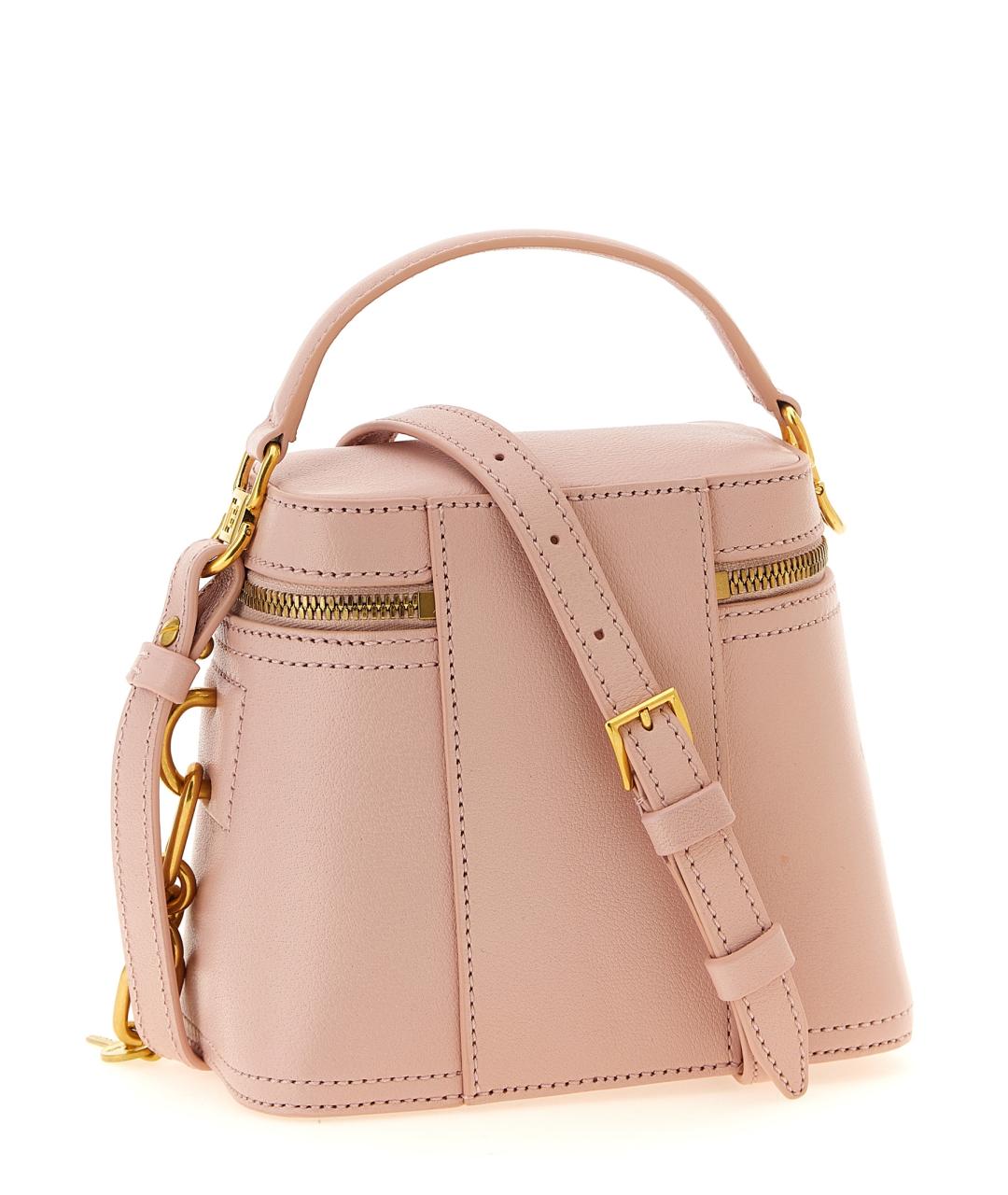 BALMAIN Розовая кожаная сумка с короткими ручками, фото 2