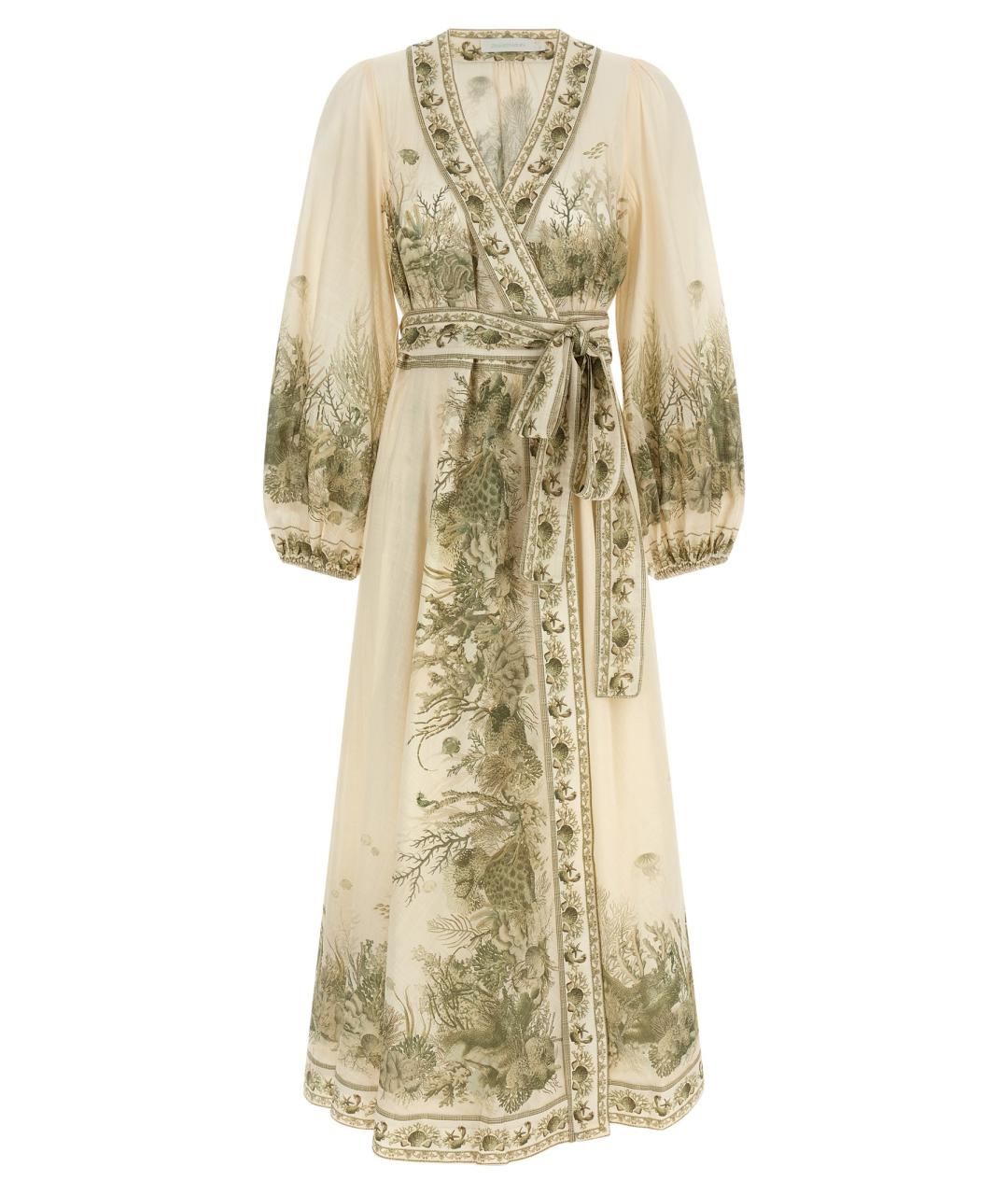 ZIMMERMANN Зеленые хлопковое повседневное платье, фото 1