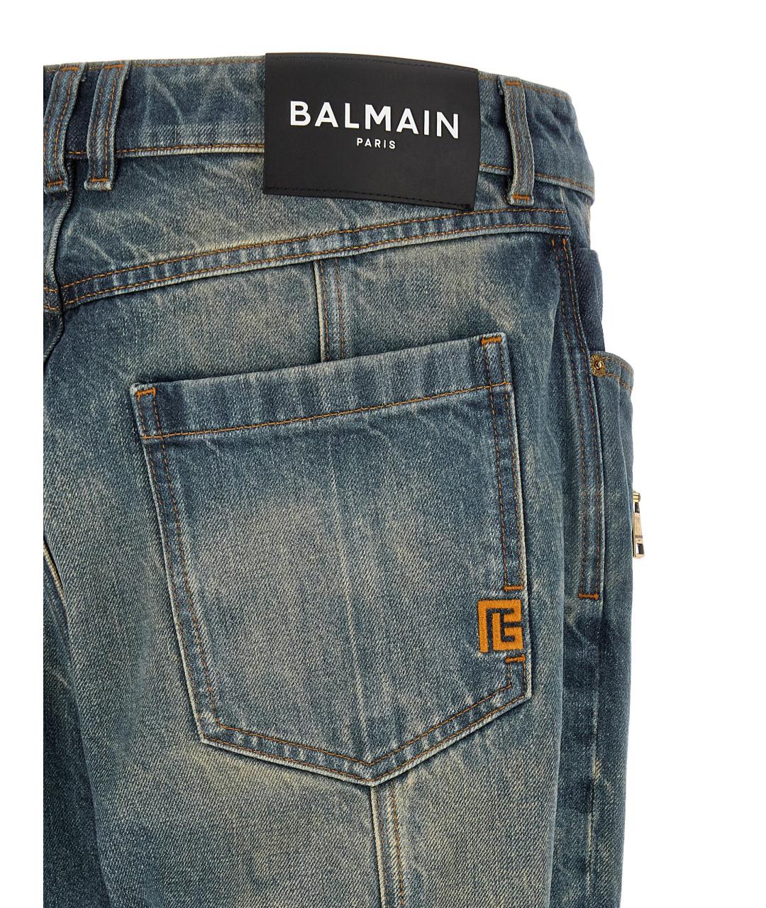 BALMAIN Синие хлопковые джинсы скинни, фото 4