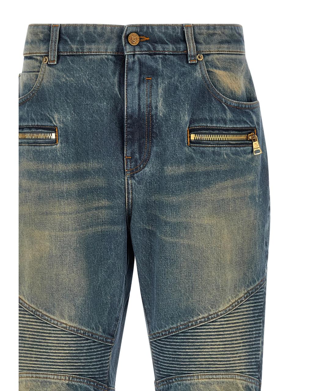 BALMAIN Синие хлопковые джинсы скинни, фото 3