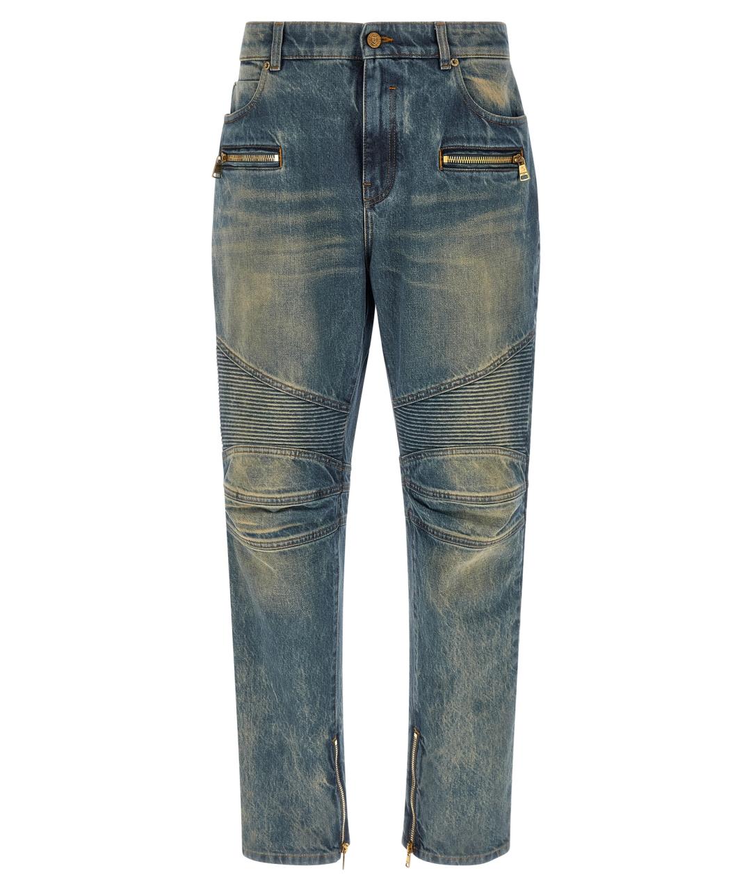 BALMAIN Синие хлопковые джинсы скинни, фото 1