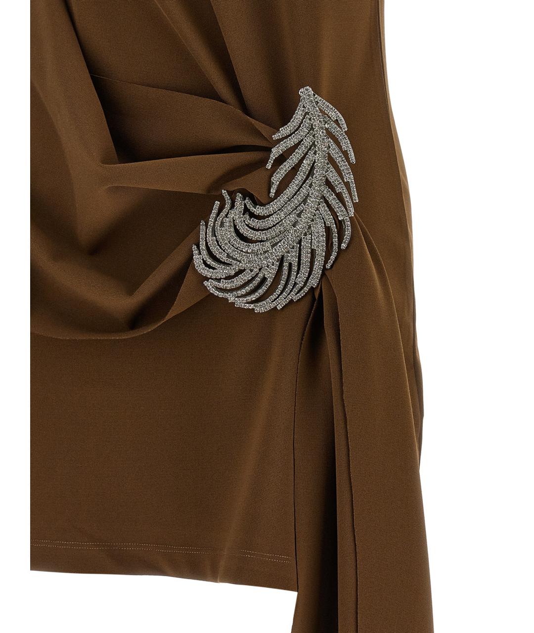 GIUSEPPE DI MORABITO Коричневое вискозное платье, фото 4