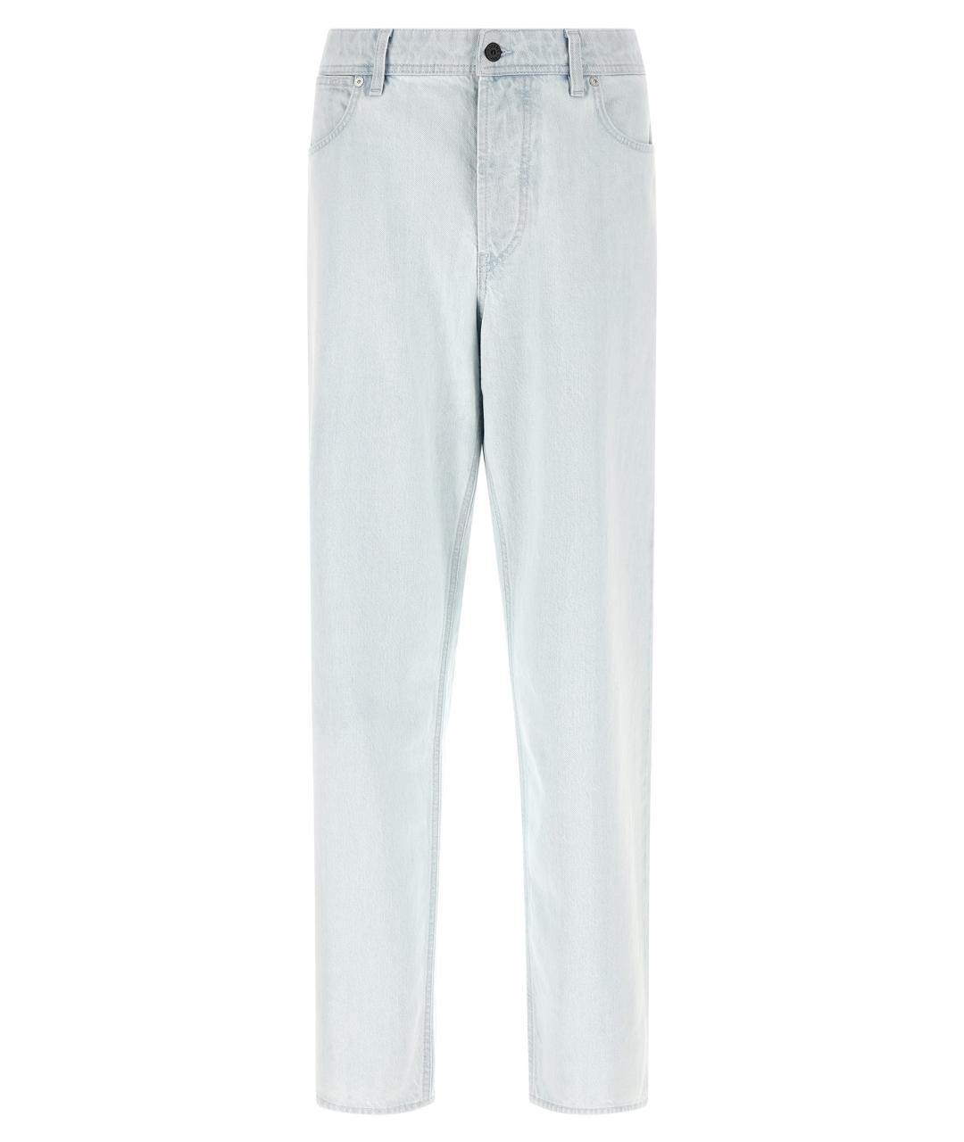 STONE ISLAND Голубые хлопковые прямые джинсы, фото 1