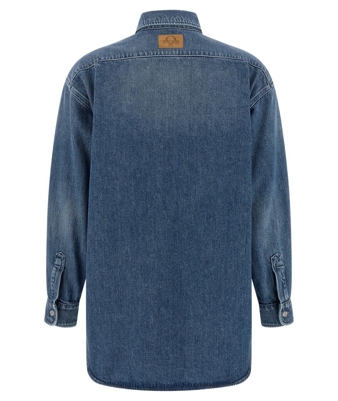 MOSCHINO Синяя хлопковая рубашка, фото 2