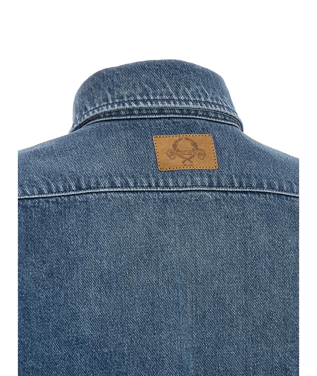 MOSCHINO Синяя хлопковая рубашка, фото 5